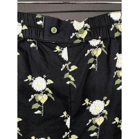 Anthropologie Womens Eyelet Micro Shorts L Black Floral Pajama Shorts Loungewear - Picture 4 of 10